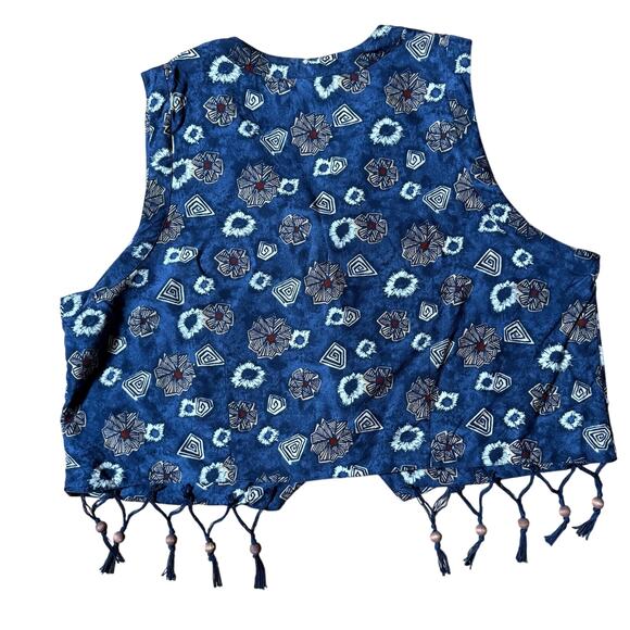 VTG Stefano International Women Vest SZ 26/28 Fringe Beads Art to Wear Abstract - Picture 2 of 10